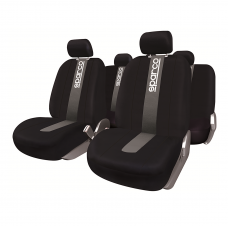 Καλύμματα Καθισμάτων Πολυεστερικό Μαύρο-Γκρι Σετ 4τμχ.